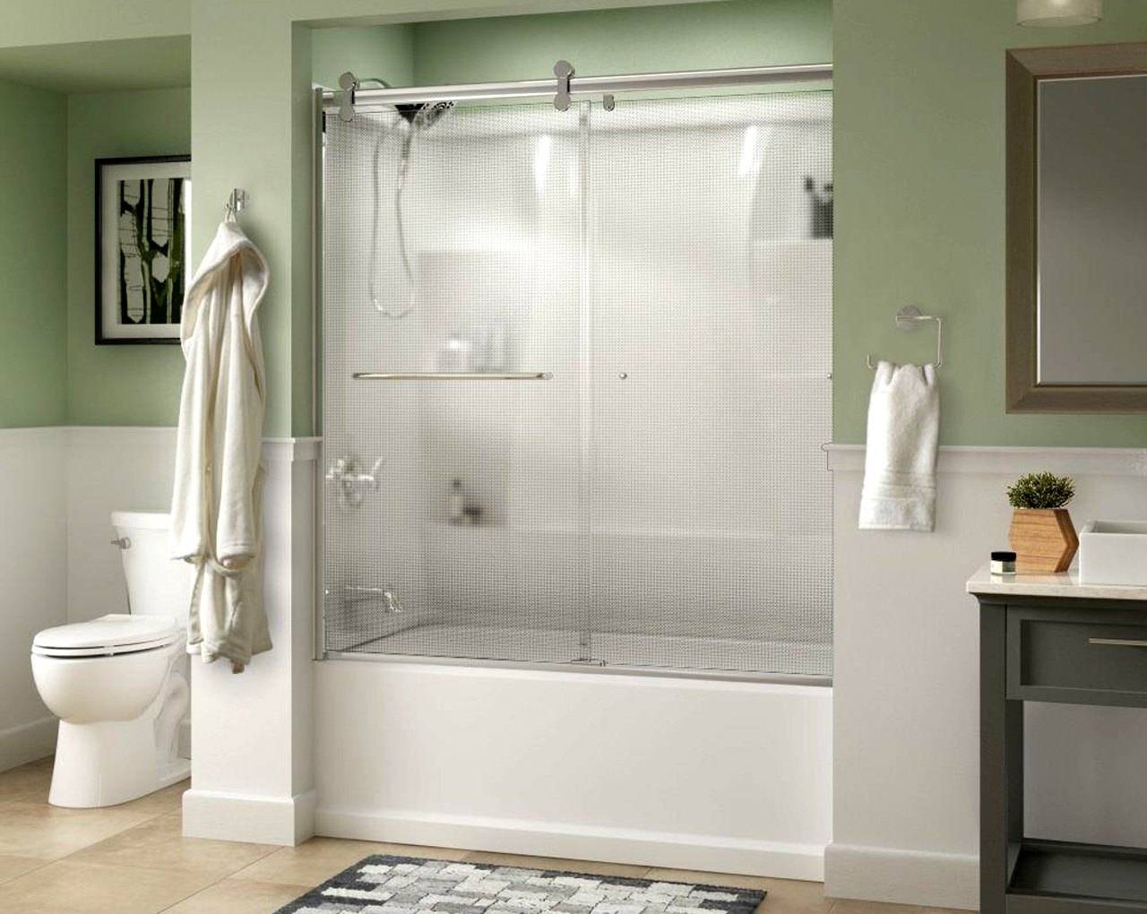 Combo bathtub and shower contemporary
