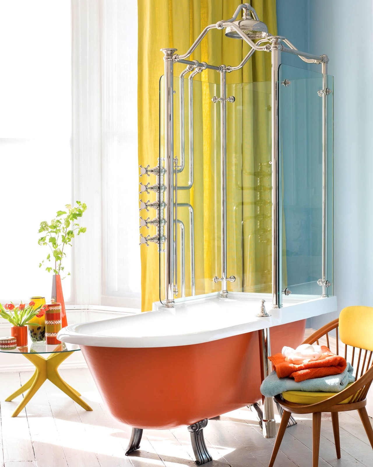 combo shower and bathtub retro